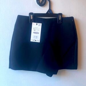 NWT Zara Women's High Waist Black Skort